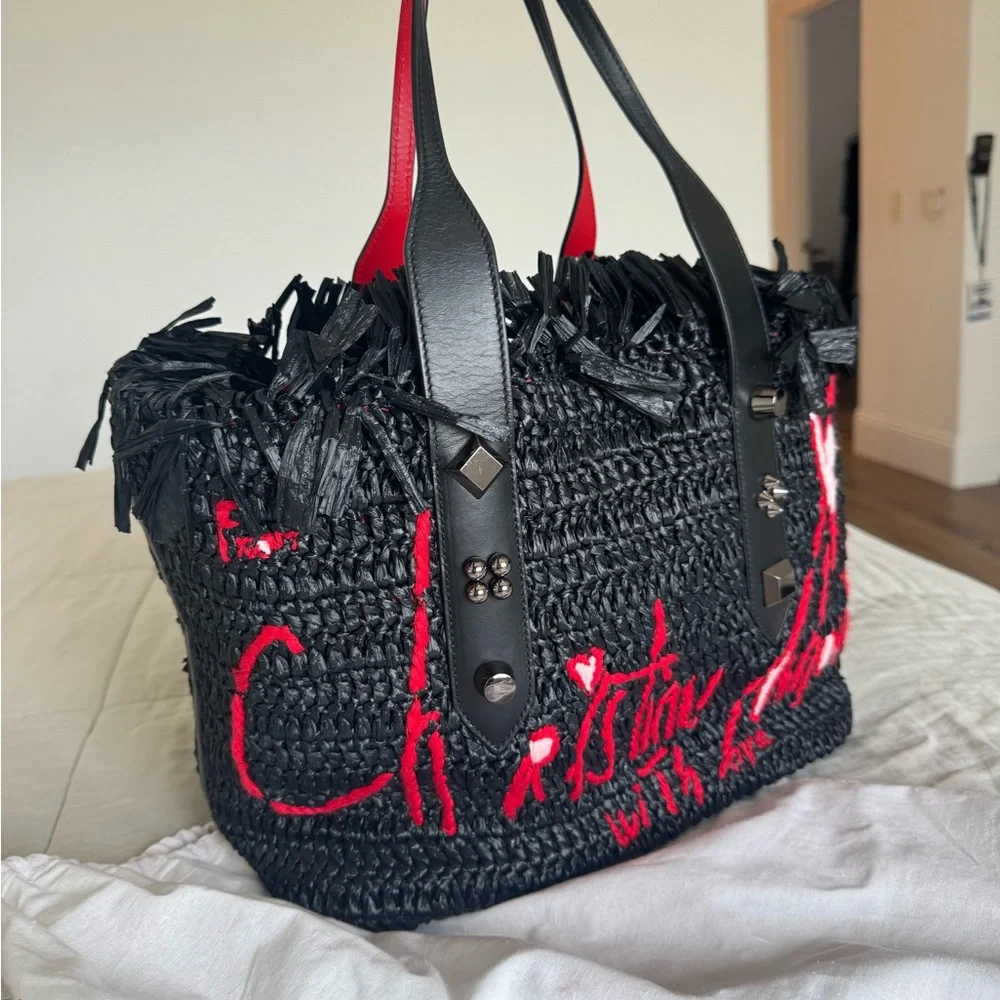 Christian Louboutin Black and Red Tote Bag